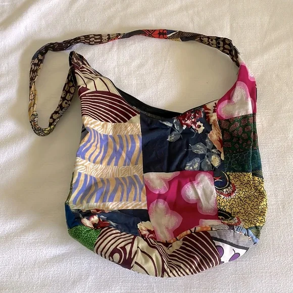 Fair trade patch work crossbody satchel - Picture 1 of 3